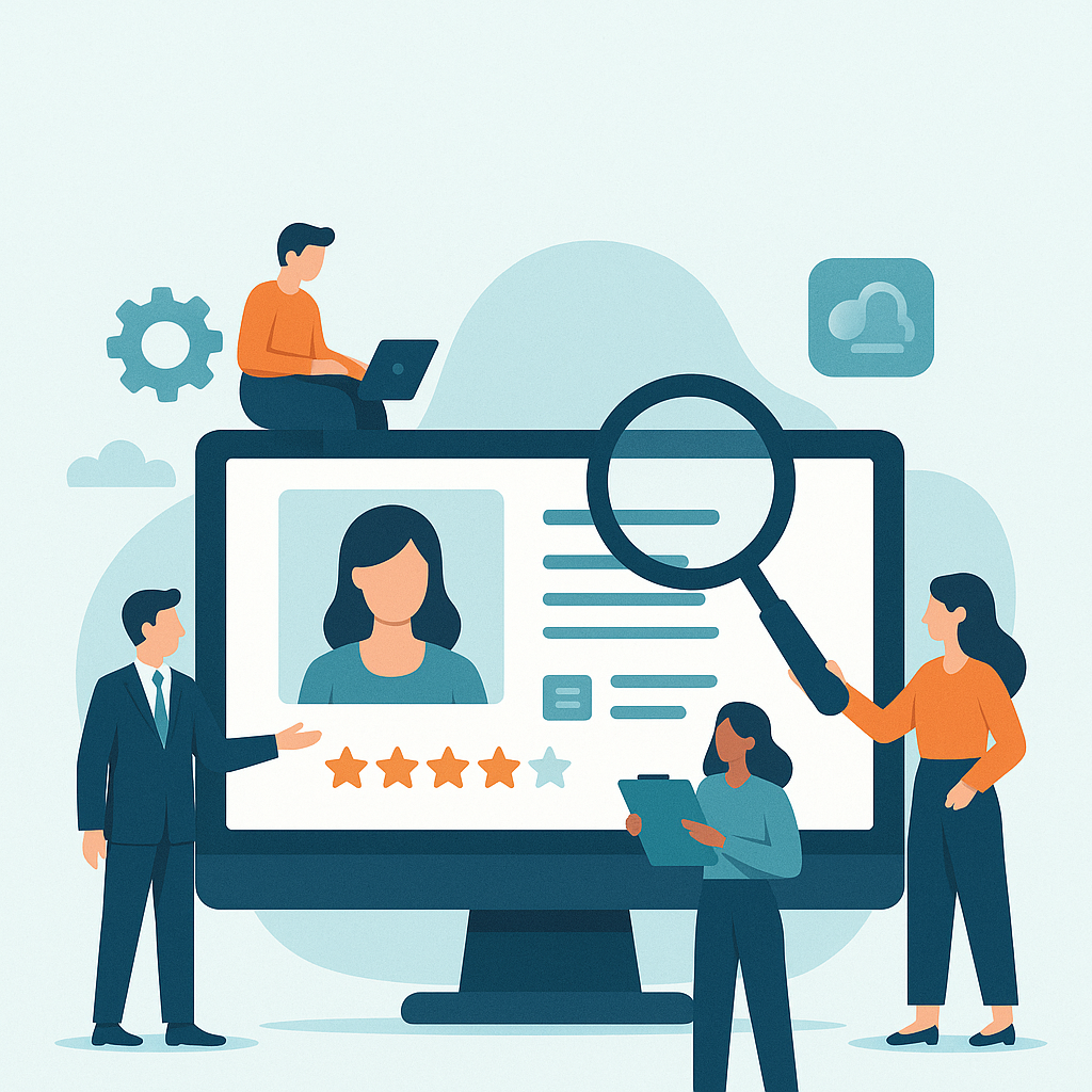 Hiring professionals examining candidate profile